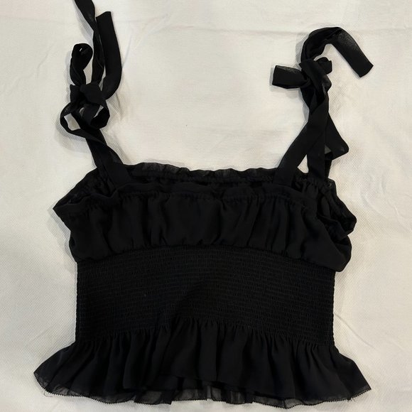 ARITZIA | BLACK CHIFFON TOP SIZE L - Picture 2 of 3